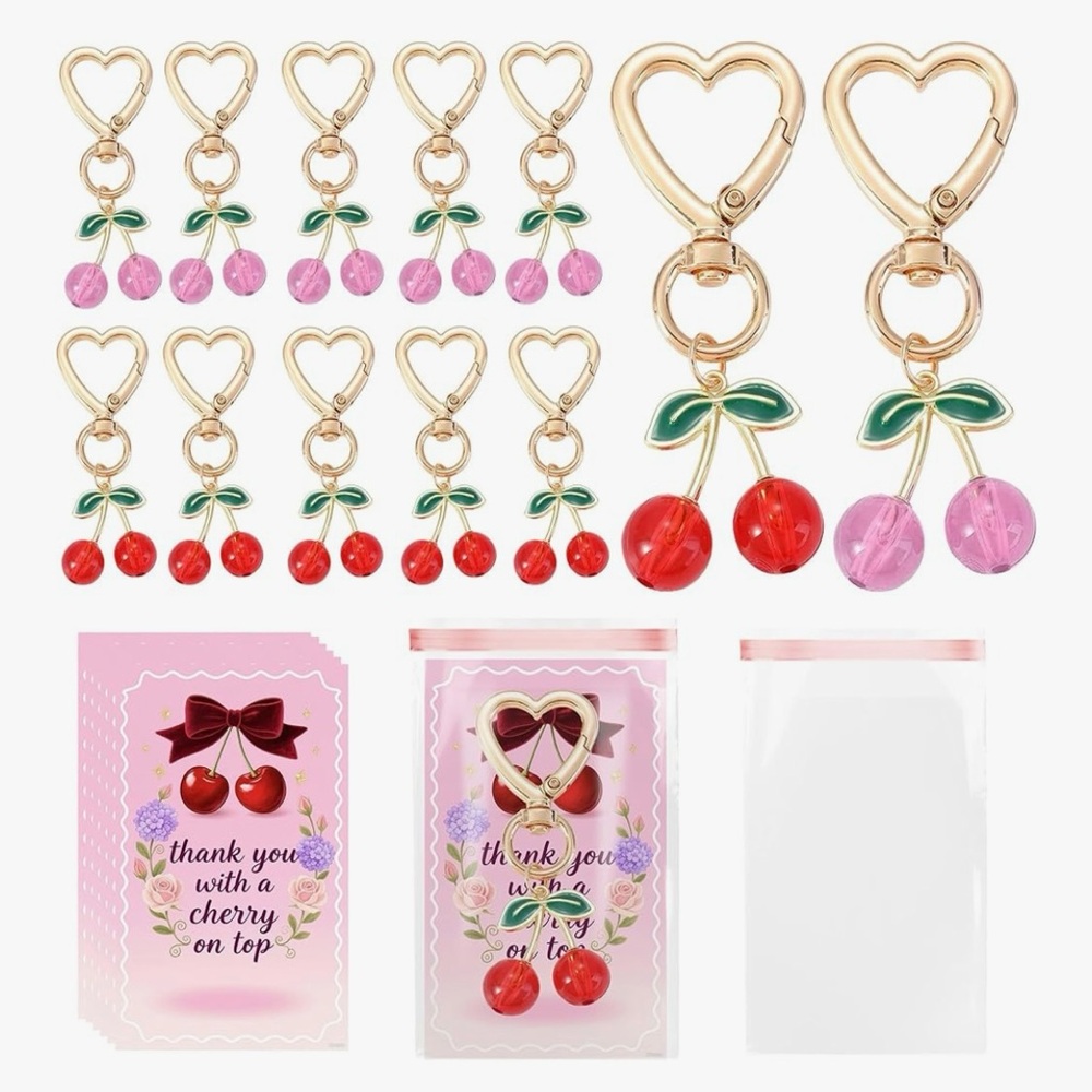 80 pc Cherry Themed Seller Shipping Bundle: Bubble Mailers Thank You Cards Gifts - Picture 6 of 13